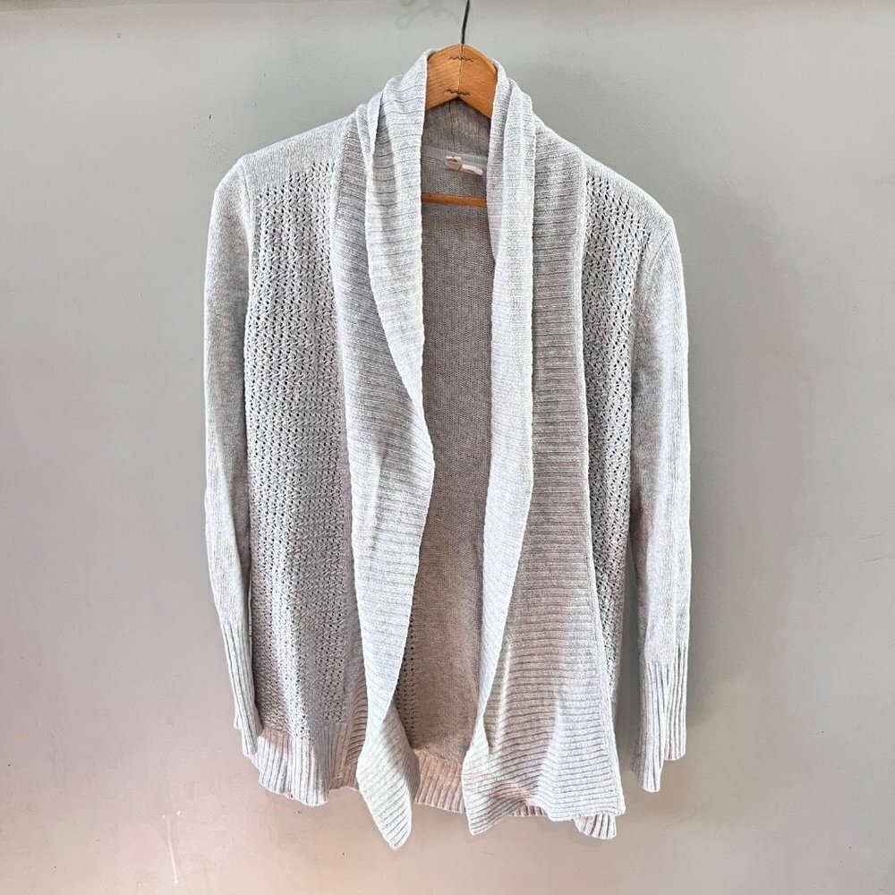 Moth Gray Knit Open Cashmere Blend‎ Cardigan- Size L